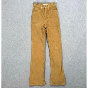 Levis Premium Ribcage Boot Corduroy Pants Size 24 Stretch Casual Neutral Boho